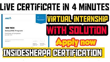 ANZ Free Internship Certificate||with All Task Solutions|| Insidesherpa Free Virtual internship