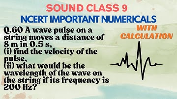 A wave pulse on a string moves a distance of 8 m in 0.5 s (i) find the velocity of the pulse