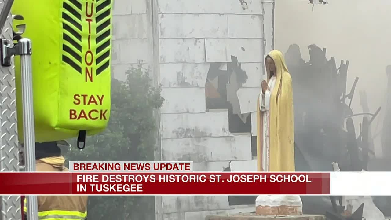Fire destroys historic St. Joseph building in Tuskegee - YouTube