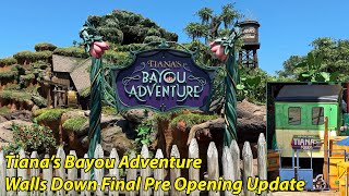 Tiana's Bayou Adventure - Walls are Down! Signs, Cast Testing, Train Views From 5/30/2024