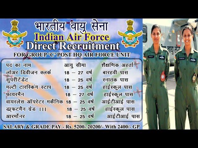 air force vacancy 12th pass girl