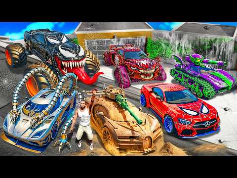 Collecting SPIDER-MAN VILLAIN CARS in GTA 5!