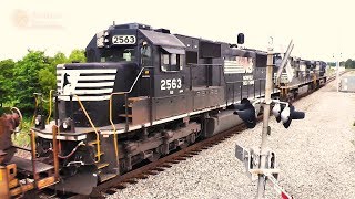 Aging SD70 on Speeding Intermodal Railfan Rowan