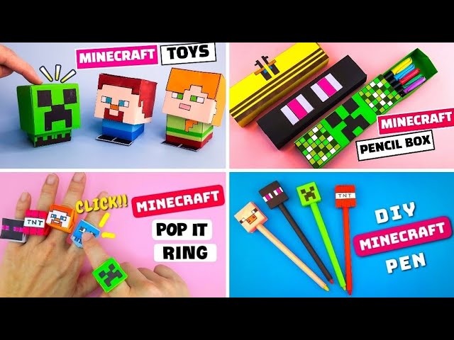 4 BEST MINECRAFT DIY. How to make MINECRAFT CREEPER Game from paper. Paper  Gaming Watch - MINECRAFT. 