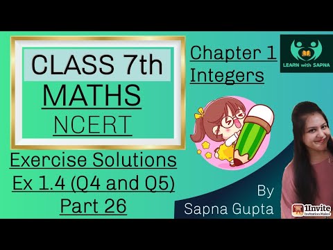 Class 7 | Maths NCERT Solutions | Chapter 1-Integers | Exercise ...