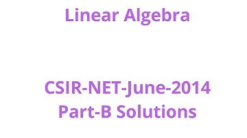 Linear Algebra-csir-net-june-2014