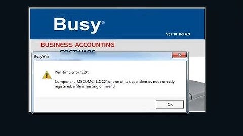 #busy Software Run Time Error 339 Call : 9990888544