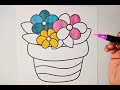 Relaxing Flower Pot Coloring Page 🌸 Cozy Marker Coloring
