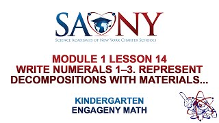 Kindergarten EngageNY Math - Module 1 Lesson 14 Write numerals 1–3. Represent decompositions with...