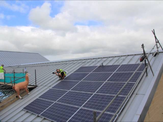 Greenman Solar 10 kW Solar (Llama) Array installation on Hawkinge Community Centre 17/7/2012