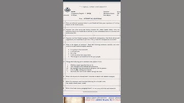 Allama Iqbal Open University B.A English 2017 Spring Semester Past Paper #pastpaper #aiou #exam #edu