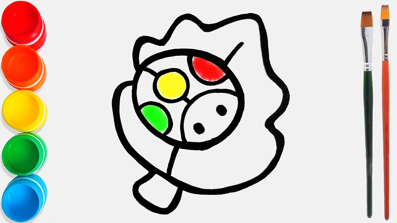 رسم وتلوين خنفساء على ورقة شجرة - Joy Kids Art