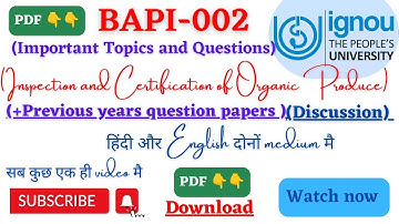 BAPI-002;Important Topics ;+previous Years question papers(हिंदी &English)#ignouuniversity