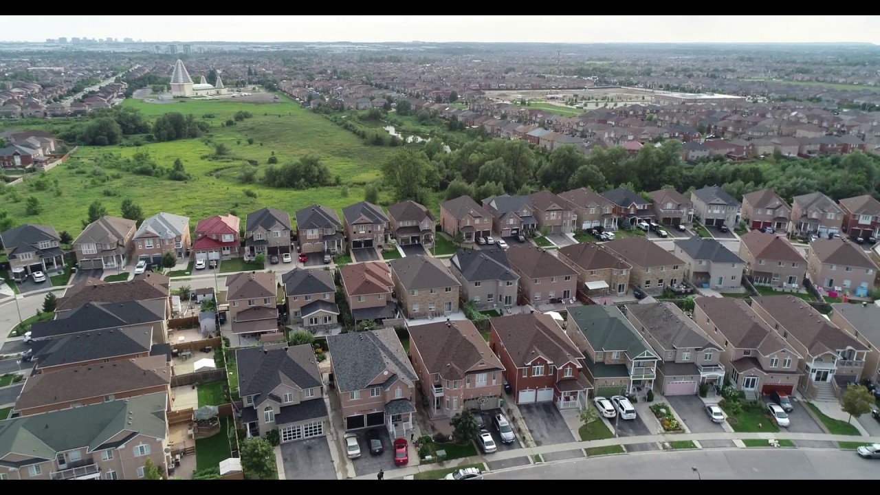 Aerial View Of Brampton From Castlemore 4K