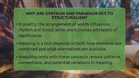 Why Are Syntagm And Paradigm Key To Structuralism? - The Prose Path