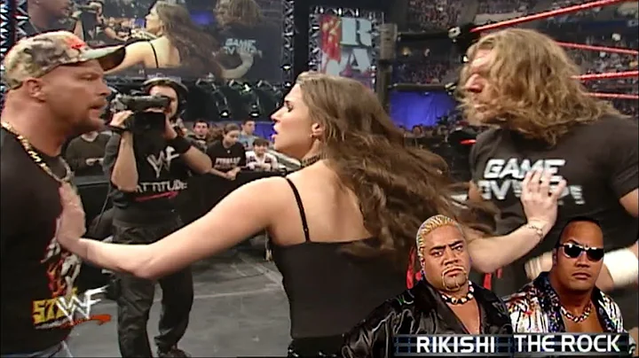 The Rock Vs Rikishi - Stone Cold & HHH At Ringside 2/12/2001
