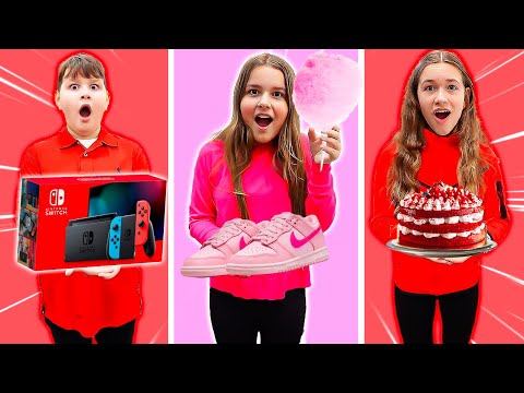 RED VS PINK VALENTINES DAY SHOPPING CHALLENGE!!