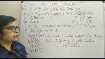 Class 6 Chapter Decimal Numbers Book Mathematics Success Exercise 6.3 (Q. no. 7)