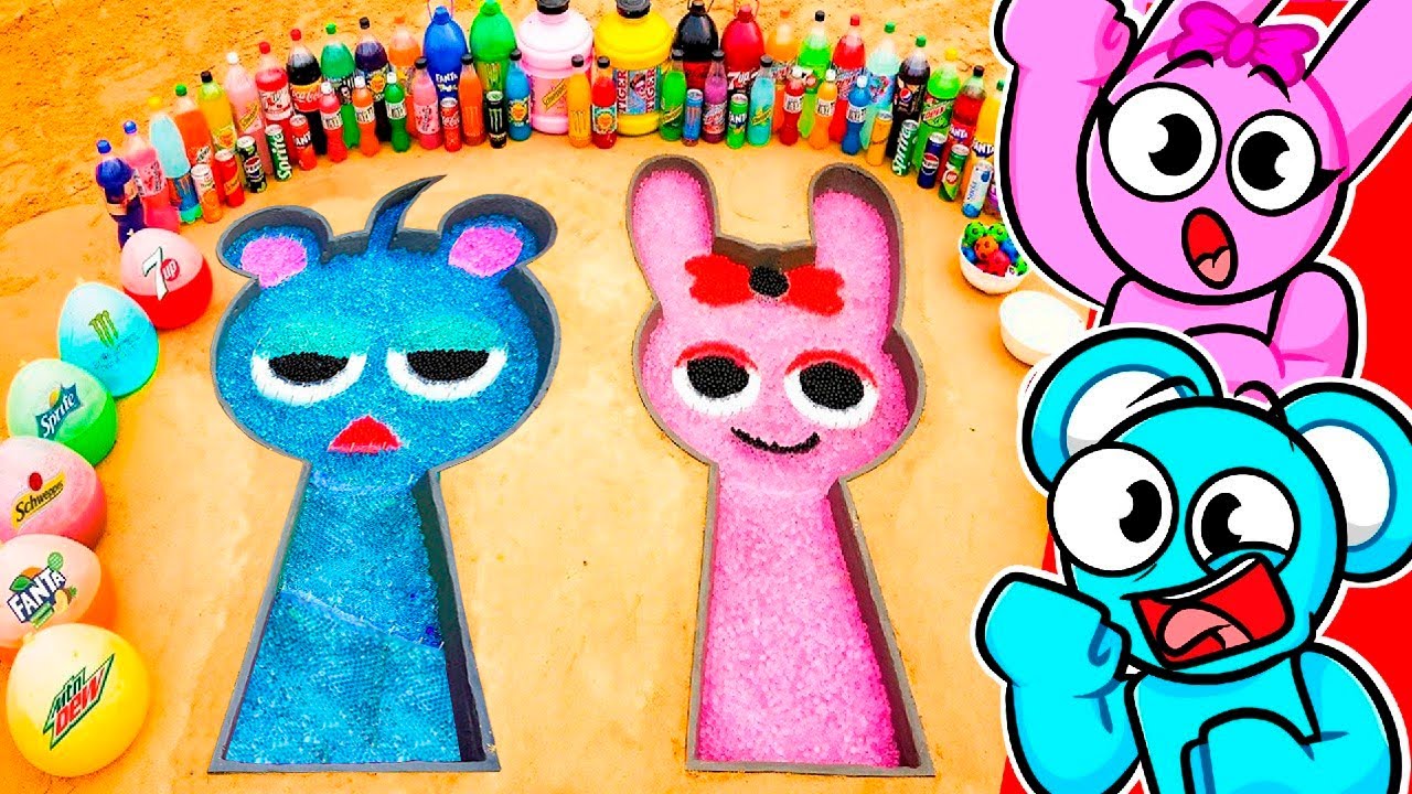 SPRUNKI SKY Y PINKI VS PISCINA DE ORBEEZ 🏖️ (Sky Reacciona)