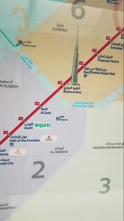 Red and Green line Matro Map in dubai