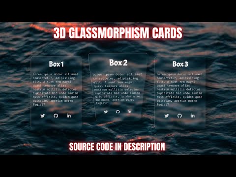 Responsive 3D Glassmorphism Cards Using HTML CSS & JS | CSS 3D Card Hover Effect