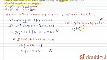 Find the equation of the circle which passes through the origin and intersects each of the follo...