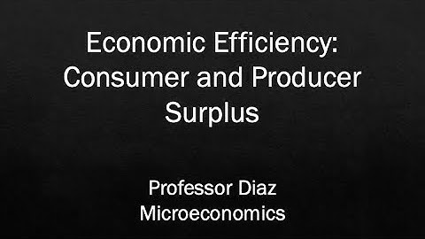 Economic Efficiency: Consumer and Producer Surplus