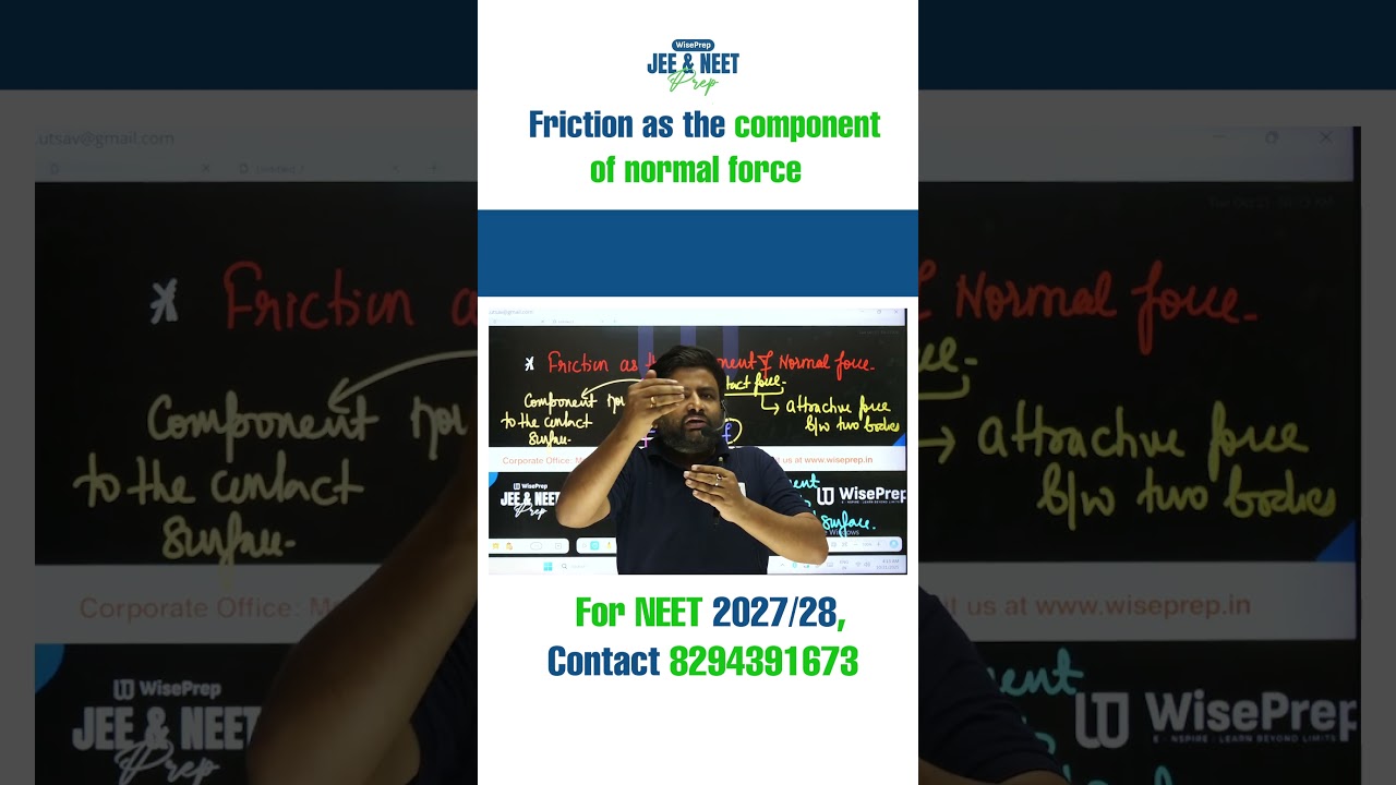 Friction as the component of normal force | Wiseprep 