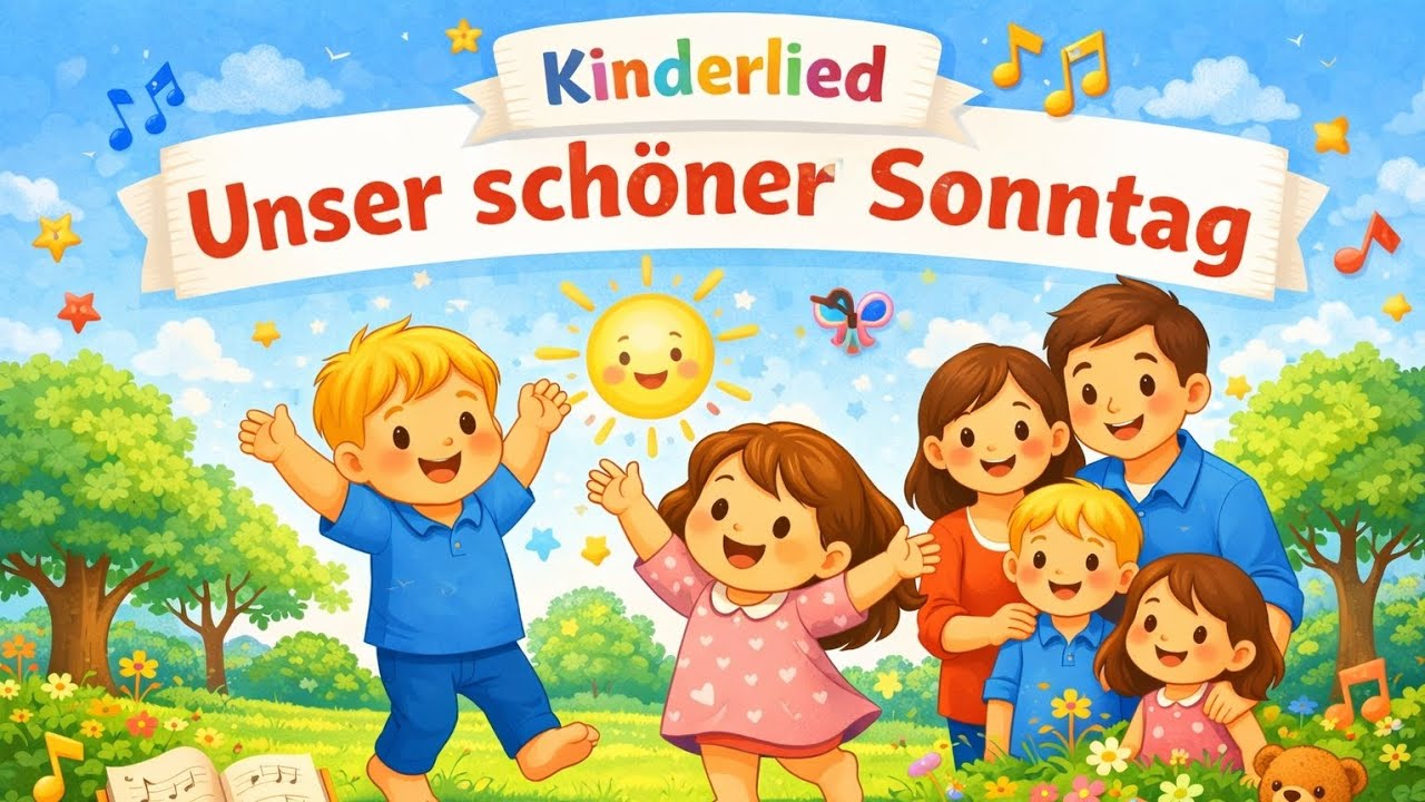 🌈 Unser schöner Sonntag – Kinderlied zum Mitsingen 🌈