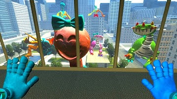 HUGE AND SCARY SMILING CREATURES FROM POPPY PLAYTIME KILL EVERYONE IN THEIR PATH - GARRY`S MOD