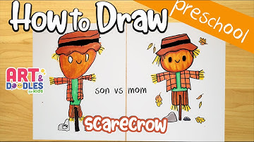 How to draw a SCARECROW |  Step by step  | Art and Doodles for kids