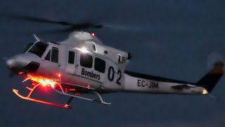 Bell 412 EC-JIM helicopter late departure & night landing