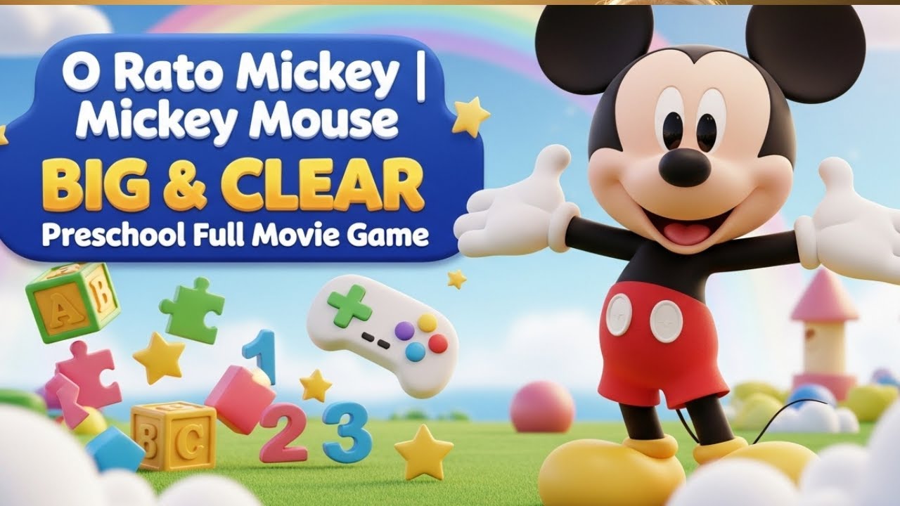 “O Rato Mickey | Mickey Mouse Preschool Full Movie Game🐭 O Rato Mickey – Preschool Fun Poem 🎮🎬