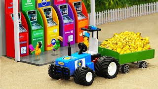 Diy tractor mini making ATM Withdrawal Machine | diy Police Tractor Catches Fruits Robber | HP Mini