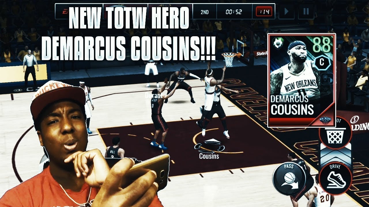 THE BEST CENTER IN NBA LIVE MOBILE 18!!! NEW 88 OVR TOTW HERO DEMARCUS COUSINS REVIEW/GAMEPLAY!!!