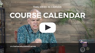 This Week in Canvas: Course Calendar