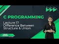 Lecture 17: Difference Between Structure and Union in C Programming
