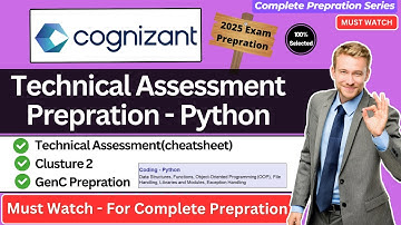 🔥Cognizant GenC Technical Assessment Cluster 2 | Python Coding and Programming Full Prepration