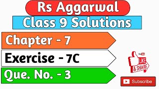 Rs Aggarwal Class 9 | Exercise 7c Question number 3 | Chapter 7 Lines and Angles | Md Sir Class 9