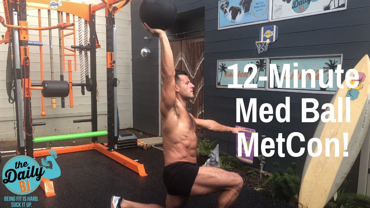 12-MINUTE MIGHTY MED BALL METCON! | BJ Gaddour Men's Health Med Ball Workout metconazol