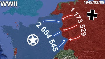WW2 Western Front every day (1944–45) Google Earth 4K
