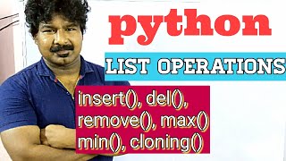 Python Programming by Seenusir #29 || List operations || list functions ||