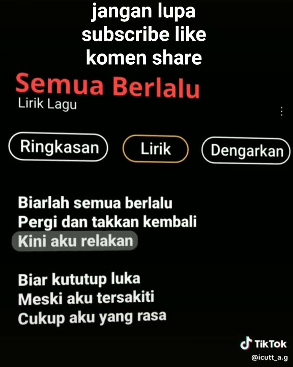 lirik lagu dj semua berlalu