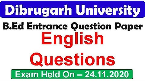 Dibrugarh University B.Ed Entrance 2020 Question Paper  / Reasoning Questions