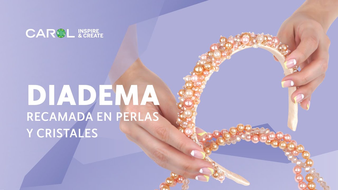💜DIADEMA RECAMADA EN PERLAS Y CRISTALES 💎PASO A PASO- 🤩Bisutería Carol 💎