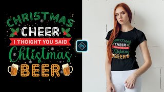 Christmas T-Shirt Design in Adobe Photoshop CC 2022 screenshot 2