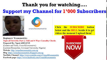 (EViews10):VAR and 4-Ways Causality Checks(2) #var #vecm #causality #granger #wald #Johansen