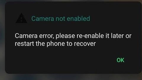 Fix camera not enabled | camera error please re-enable it later or restart the phone to recover 2025