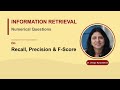Calculate Recall, Precision and F-Score Numerical with example 