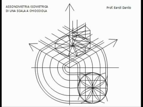 Assonometria isometrica scala a chiocciola youtube Disegno scala a chiocciola